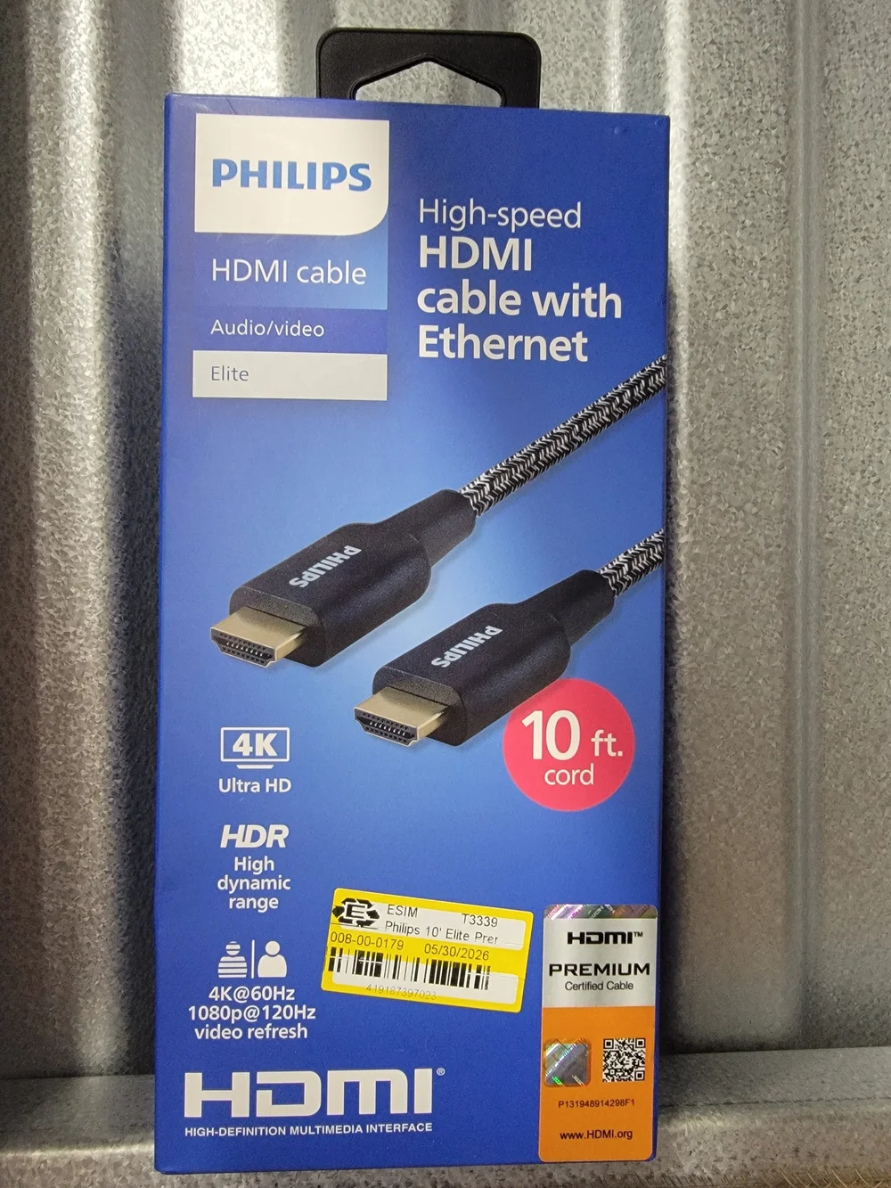 Philips  Braided HDMI Cable with Ethernet - 10 ft